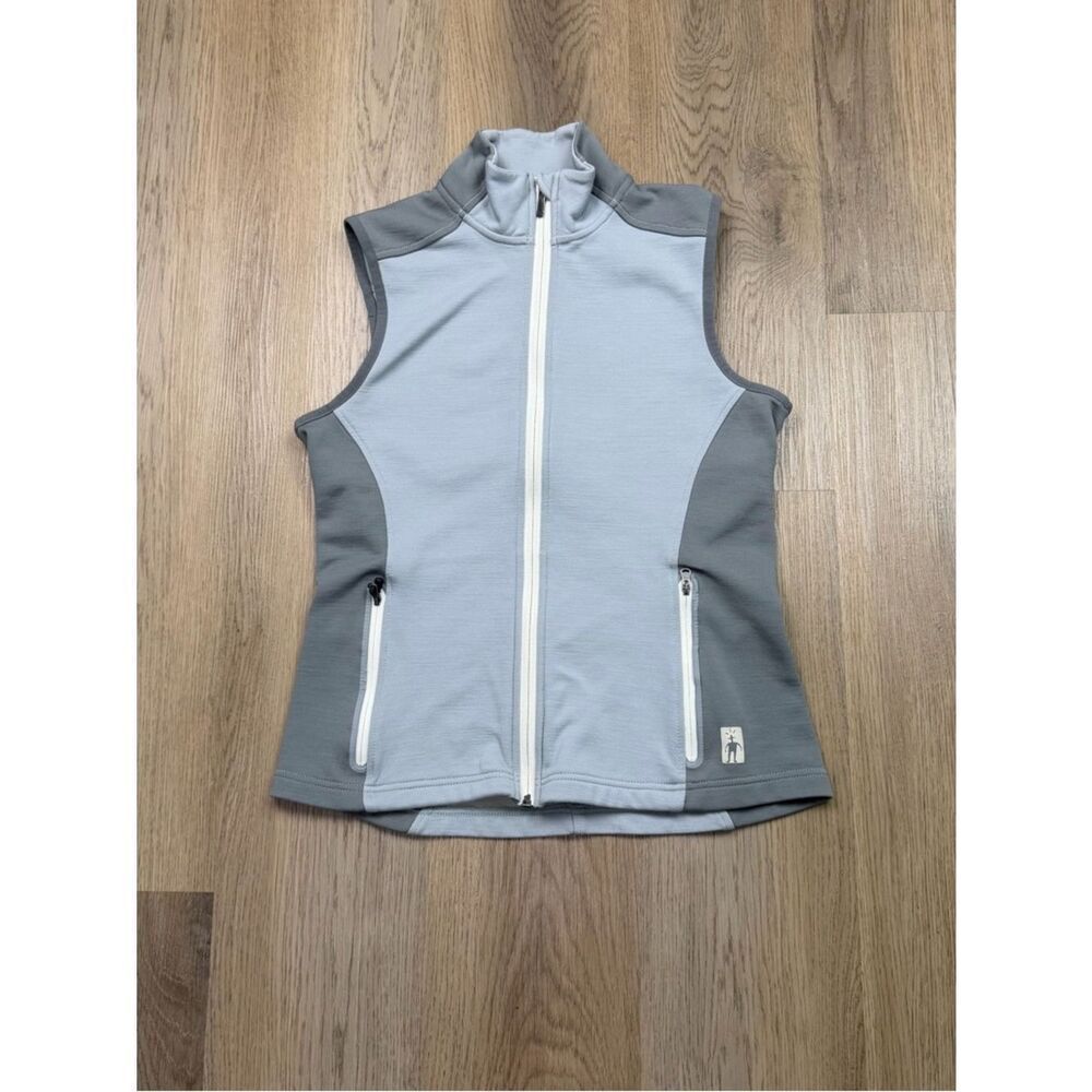 Smartwool vest women’s size M gray outdoor hiking full zip merino wool
